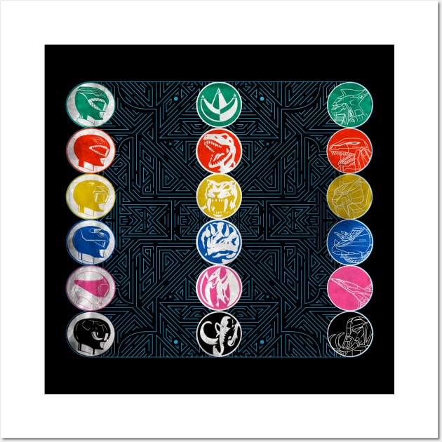 Power Coins, Zords and Helmets Wall Art by creativespero